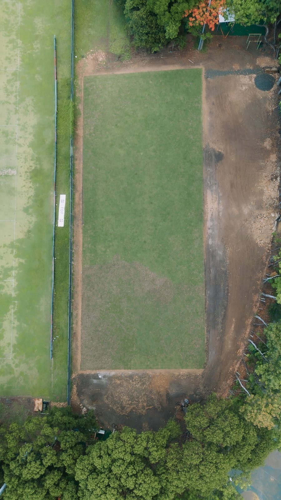 La cancha desde el aire · después